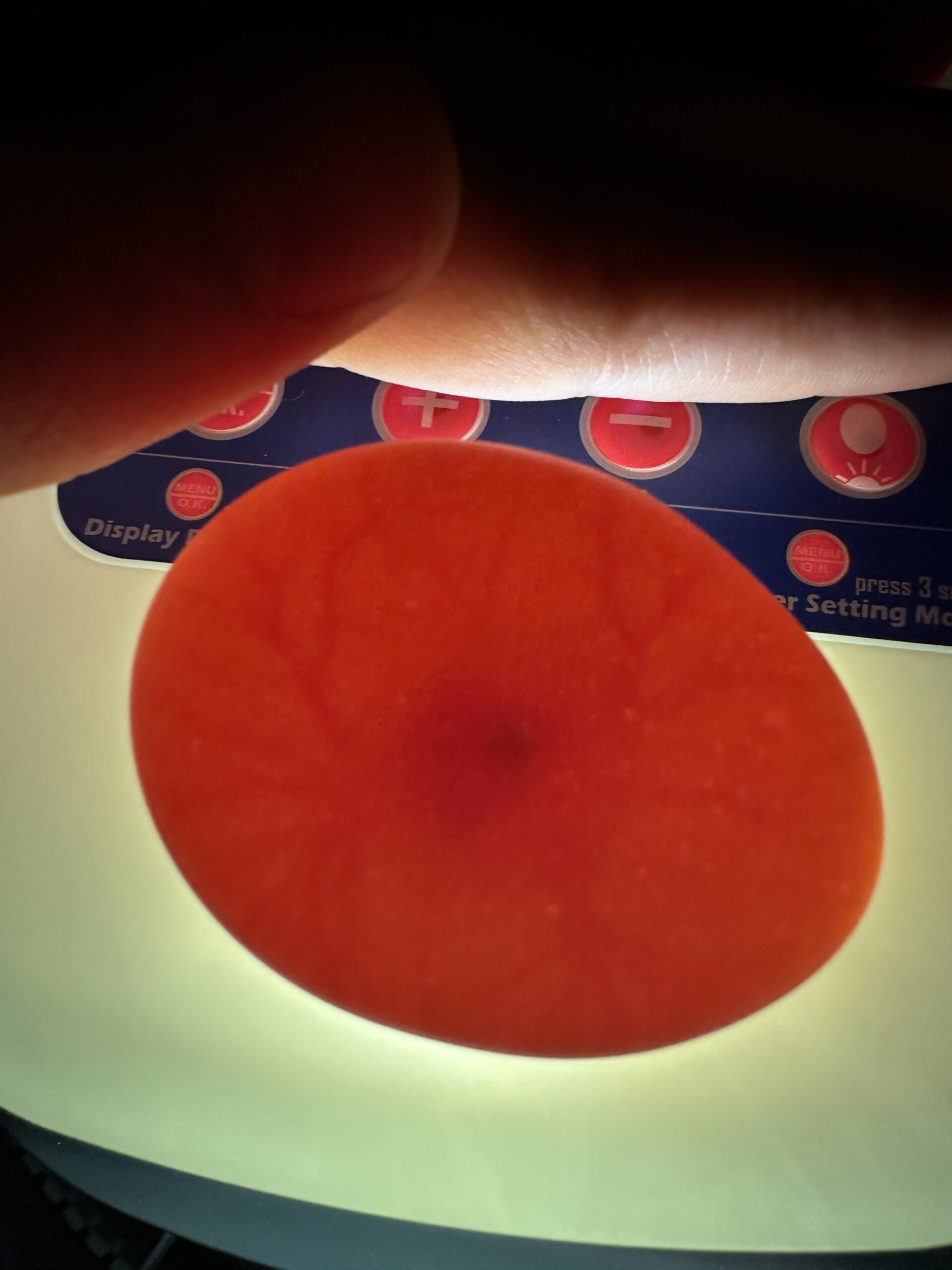 Candling a chicken egg