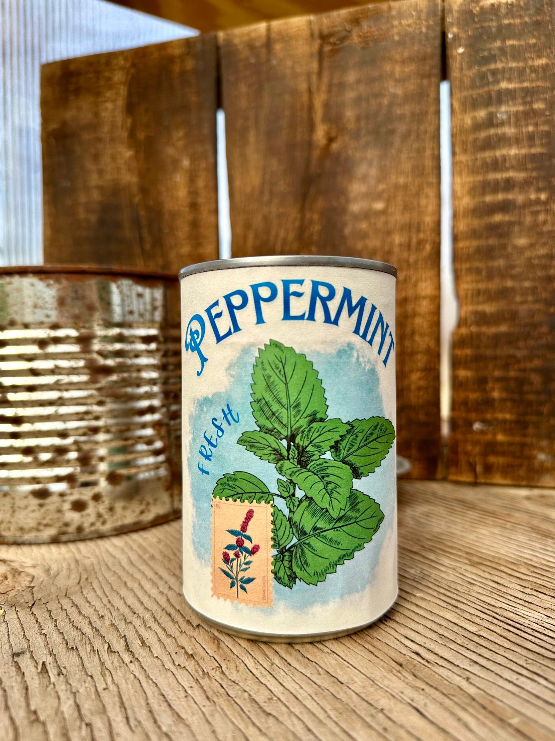 Peppermint tin can label