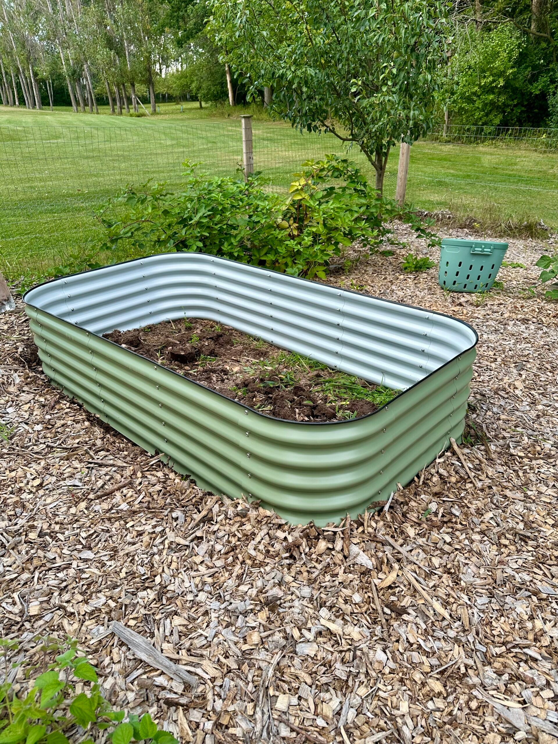 Raised bed in the garden.